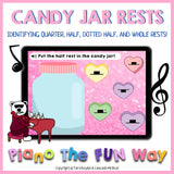 Boom Cards: Candy Jar Rhythm Rests (Valentines)