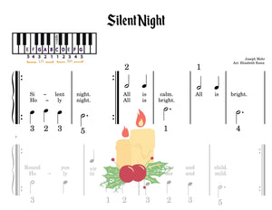 Silent Night - Pre-staff Finger Number Notation (Studio License)