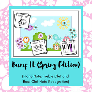 Bump It (Spring Edition) | Note Recognition (Piano Notes | Treble Clef | Bass Clef)