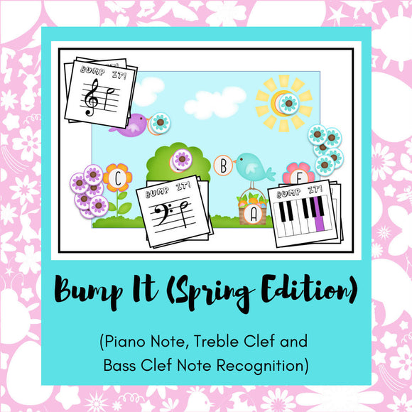 Bump Note.pdf Bump It (Spring Edition) | Note Recognition (Piano Notes | Treble Clef ...