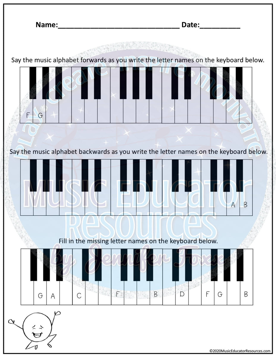 Practice Packet | Keyboard Notes | Reproducible – Music Teacher Resources