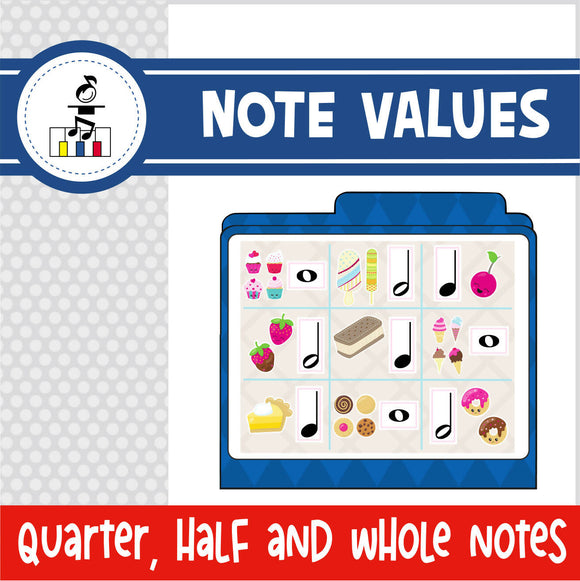 Note Value File Folder (quarter, half, whole)