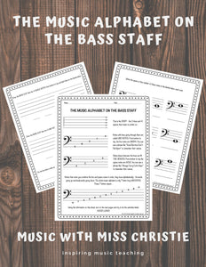 The Music Alphabet on the Bass Staff