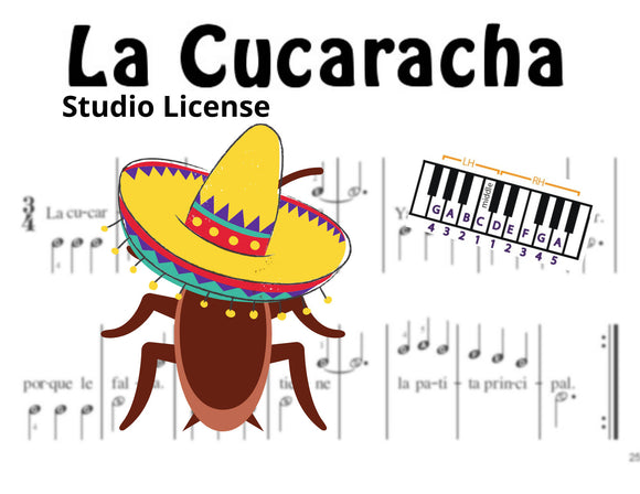 La Cucaracha - Pre-Staff Alpha Notation STUDIO LICENSE