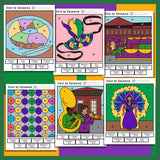 Mardi Gras Color by Dynamics Worksheets | Music Dynamics Activities