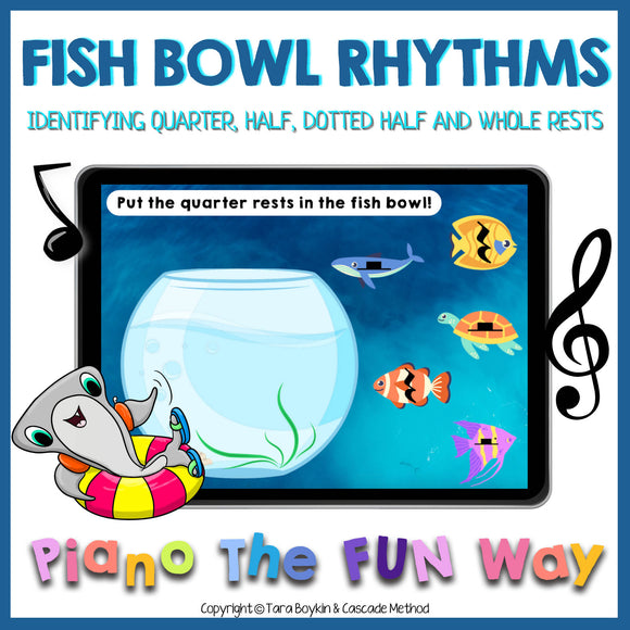 Boom Cards: Fish Bowl Rhythms - Rests