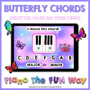 Boom Cards: Butterfly Chords (Identifying Major and Minor Chords)