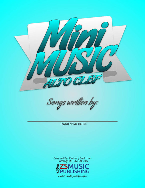 MINI MUSIC Book ALTO CLEF - Reproducible Composing Book for Music Lessons!