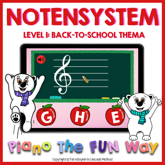 Boom Cards (German): Notensystem Back-to-School Level 1
