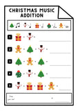 Christmas Music Addition Worksheet (Elementary) - Studio License