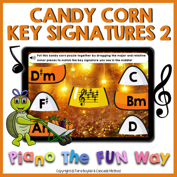 Boom Cards: Candy Corn Key Signatures 2 (Treble)