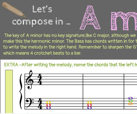 Fun composing activity in A minor