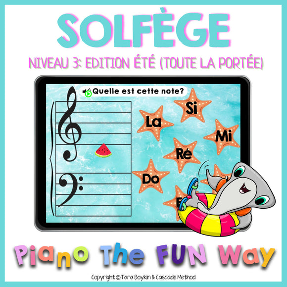 French BC: Solfege Niveau 3 Edition Été (Toute la portée)