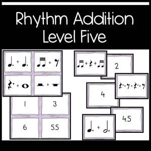 Rhythm Addition Math Equations - Level Five