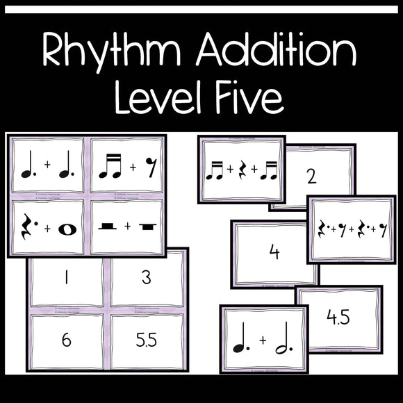 Rhythm Addition Math Equations - Level Five