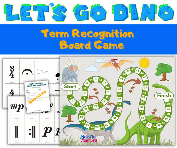 Let's Go Dino Term Recognition Board Game