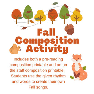 Fall Composition Printable (Pre-reading and On the Staff)