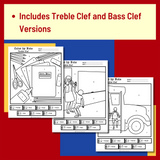 Back to School Color by Note - Treble and Bass Clef | Back to School Activities