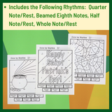 St. Patrick’s Day Themed Color by Rhythm Worksheets