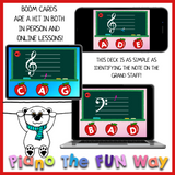 Boom Cards: Note Review Back to School Theme Level 1
