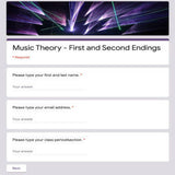 Google Classroom DIGITAL Music Theory Lesson 19: First and Second Endings - Self-Grading