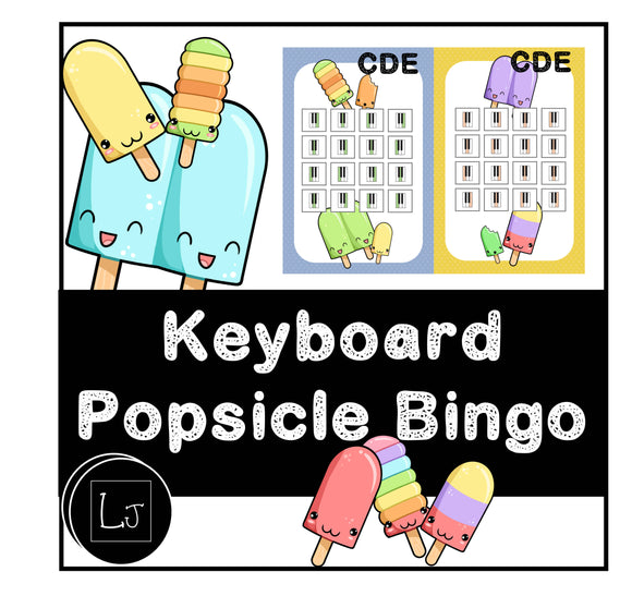 Popsicle Bingo: Piano Keyboard Letters