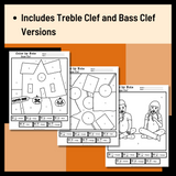Halloween Color by Note - Treble and Bass Clef | Fall Music Activities