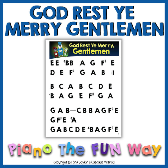 Piano Sheet: God Rest Ye Merry Gentlemen