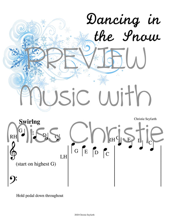 Dancing in the Snow: A Pre-staff Piano Solo