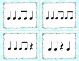 Four Beat Rhythm Flashcards - Quarter Note, Quarter Rest, and Eighth Notes