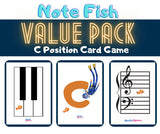 Note Fish Value Pack Card Game - C Position Note Recognition