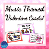 Music Themed Printable Valentine Cards
