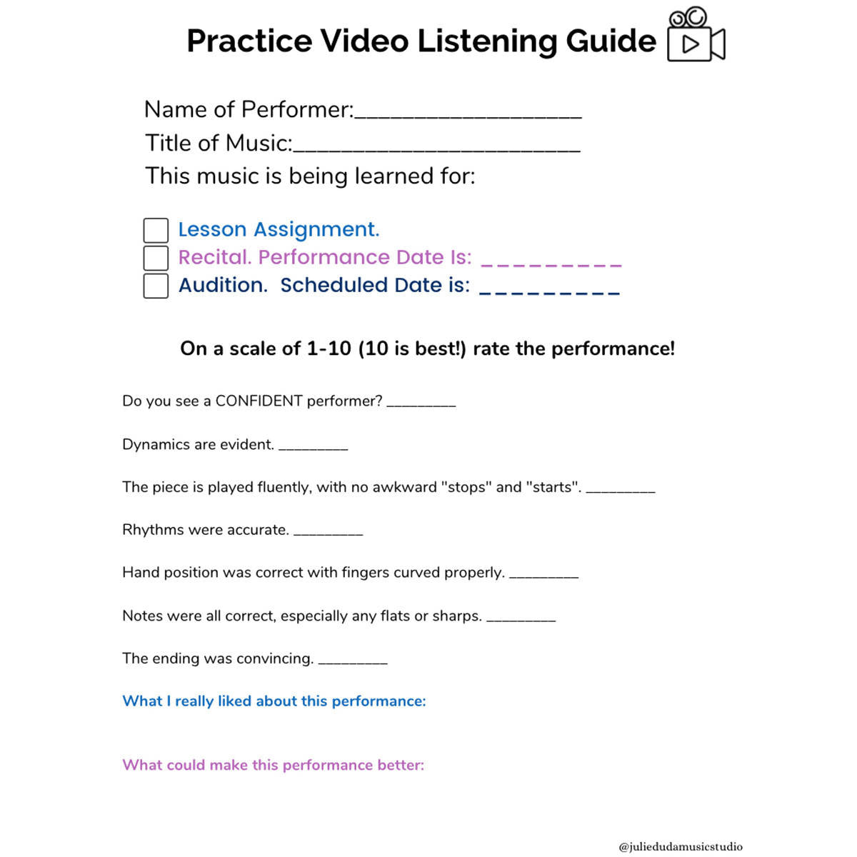 Spring Recital Prep Practice Pack Music Teacher Resources