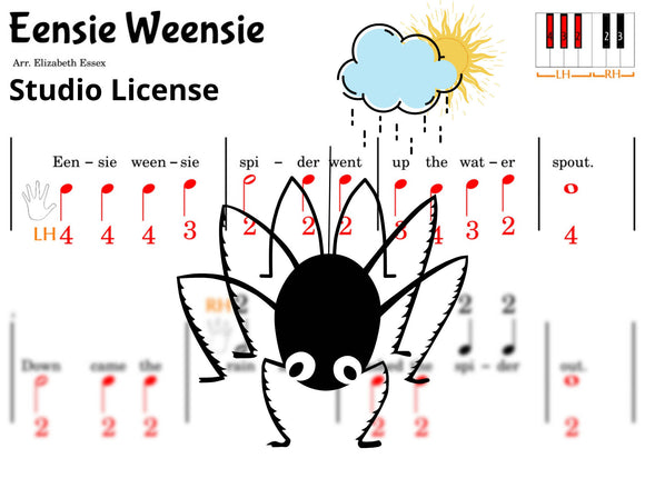Eensie Weensie Spider - Finger Number Notation - STUDIO LICENSE