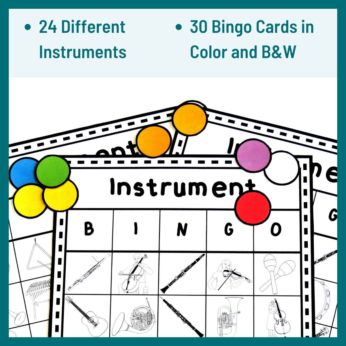 Instrument Identification Bingo Learn and Identify Musical Instrument