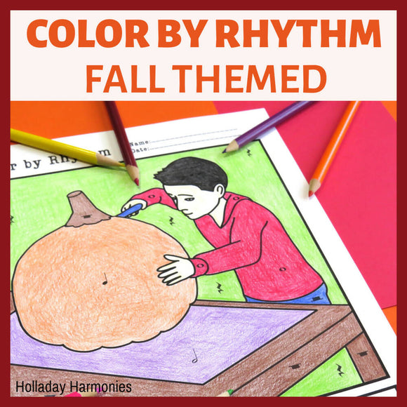 Fall Themed Color by Rhythm | Autumn Music Activities