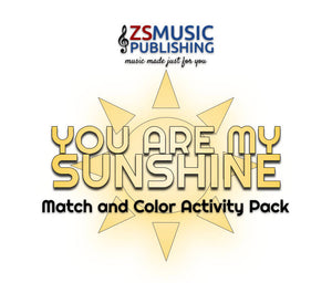You Are My Sunshine Match and Color Activity Pages