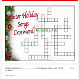 Digital GOOGLE CLASSROOM: Winter Holiday Songs Crossword Puzzle