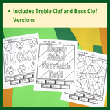 St. Patrick’s Day Themed Color by Note - Treble Clef and Bass Clef