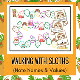 Walking With Sloths | Note Names and Values Game