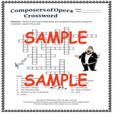 Composers of Opera - Fun Crossword Puzzle Worksheet (Answer Key Included)