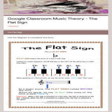 Google Classroom DIGITAL Music Theory Lesson 25: The Flat Sign - Self-Grading