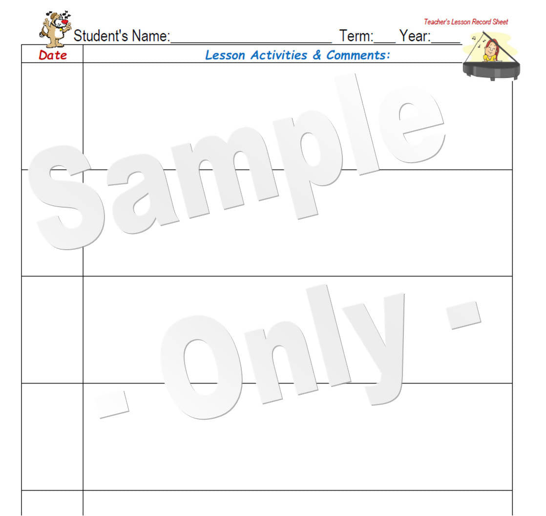 Lesson Records Lesson Record Sheet – Music Teacher Resources