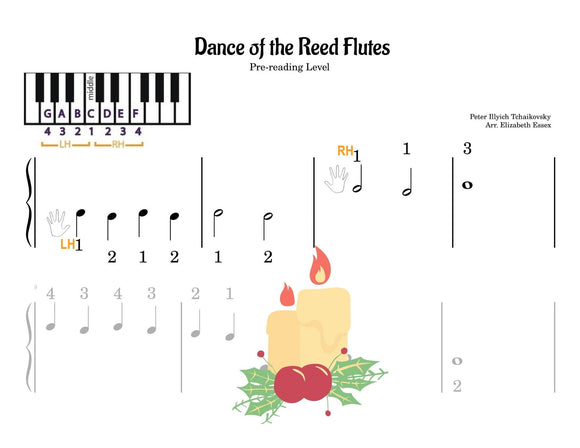 Dance of the Reed Flutes - The Nutcracker Suite - Pre-Staff Finger Number Notation (Studio License)