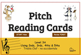 Pitch Reading Flash Cards - Levels 1, 2, & 3 Bundle