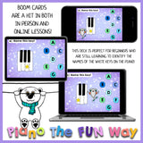 Boom Cards: White Piano Key Note Recognition for Beginners (A, B, C, D, E, F, & G)