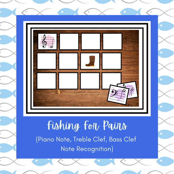 Note Recognization Game Fishing For Pairs | Note Recognition Game – Music Teacher Resources
