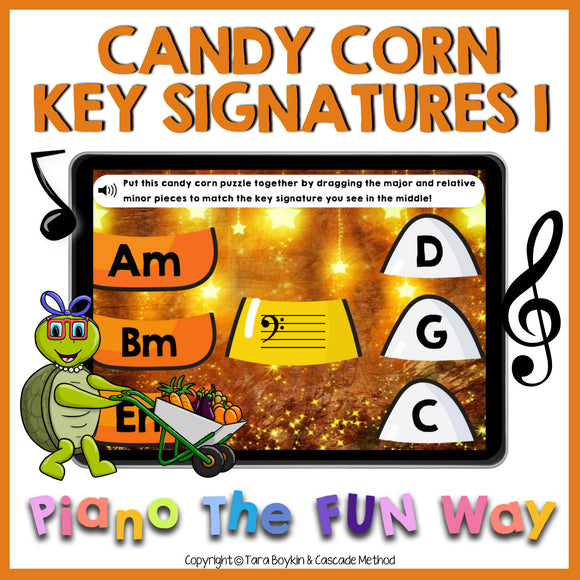Boom Cards: Candy Corn Key Signatures 1 (Bass)