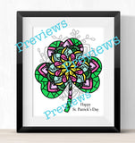 St. Patrick's Day Mandala Poster and coloring page Bundle