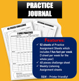 Weekly Music Practice Journal with Fun Facts!